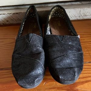 Toms Black Glitter Shoes